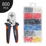 HSC8 6-4A/6-6 Crimping Pliers &amp; Terminals Set Tube Bootlace VE&amp;TE Terminals Hand Tools Electrician Crimper 0.06-10mm2 28-7AWG