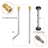 2 in 1 Pressure Washer Attachment Undercarriage Cleaner Water Broom Surface Cleaner with 4 Nozzles 2 Extension Rods