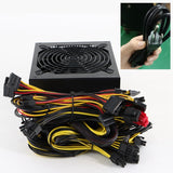 2000W Mining Power Supply Support 8 GPUS GPU Mining Rig, For ETH Bitcoin Ethereum Miner With Power Cable US Plug