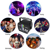 Disco Laser Lights Voice Control DJ Strobe Light Home Party Musical Lamps Projector RGB LED Stage Lighting Effect for Club Bar