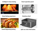 220V 10L Electric Air Fryer Automatic Chicken French Fries Roaster Intelligent Fruit Dryer Multifunction Fring Pot