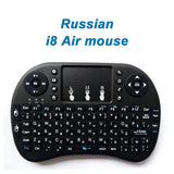 Russian Air Mouse Mini Wireless Keyboard Hebrew Touchpad Keyboards Remote Control for Android TV BOX PC PS3 Gamepad