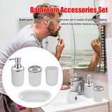 4pcs Space Saving Gift Anti Slip Hotel Toothbrush Holder Bathroom Accessories Set Portable Travel Freestanding Soap Dish Tumbler