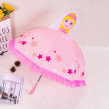 Cute Cartoon Kids Umbrella Animation Creative Long-Handled 3D Ear Modeling Children's Umbrella For Boys Girls 8K Sunshade