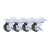 4 PCS Furniture Casters Wheels Soft Rubber Caster Silver Roller Wheel For Platform Trolley Chair Household Accessori E11971