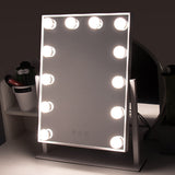 12 LEDs Touchs Screen Makeup Mirrors Espejo Bath Cosmetic Mirrors with 9 Led Lights Vanity Mirror for Bedroom Compact Mirror