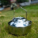 Outdoor Stainless Steel Kettle Locking Handle Camping Hung Pot Portable Coffee Pot Picnic Cooker Teapot 1L Cookware Equipment