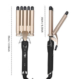 Professional Salon Wavy Hair Styler Tourmaline Wave Maker 5 Barrels Curling Iron Dual Voltage Hair Curler