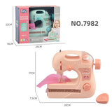 Kid Mini Sewing Machine Toy Electric Simulation DIY Mini Furniture Toy Design Cloth Knitting Machine Toddler Girl Play House Toy
