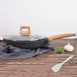 Korean Frying Pan Non-Stick 28cm Maifan Stone Smokeless Aluminum Wok Fried Egg Steak Marble Coating