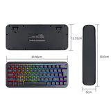 Rechargeable 2.4G Wireless Keyboard Mini Gaming RGB Backlit Keyboard with Wrist Support for Home Office Laptop PC Gamer