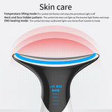 LED Facial Neck Massager Photon Therapy Face Neck Wrinkle Removal Vibration Face Skin Lifting Tightening Massager Skin care tool