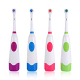 4Colors Waterproof Dental Care Rotary Teeth Whitening Antibacterial Brush Hair Electric Toothbrush With 2Replaceable Brush Heads