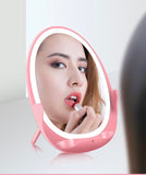 New Wreless Charging Led Makeup Mirror With Light Support Mobile PhoneWireless Charging Dressing Mirror Folding Girl Portable