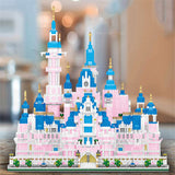 6718pcs Architecture Amusement Park Building Blocks Pink Princess Castle 3D Model Mini Diamond Bricks Blocks Toys for Children