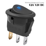 6Pc 12V 20A Rocker Toggle LED Switch Blue Light SPST On-Off Control For Boats Cars Racing Cars Off-Road Vehicles