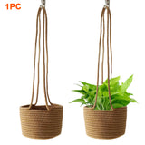 Space Saving Living Room Plant Holder Planter Storage Organizer Balcony Home Decor Hanging Basket Hand Woven Wall With Long Rope