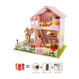 Flower Room Diy DollHouse Wooden Miniature Furniture Doll House maison Model Building Kits casa Toys For Kids Girls Xmas Gifts