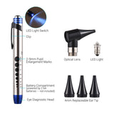 2 in 1 Otoscope Eyes Diagnostic Tool LED Light 4mm Replaceable Ear Tips Handheld Optical Otoscope Ear Diagnostic Supplies