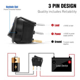 6Pc 12V 20A Rocker Toggle LED Switch Blue Light SPST On-Off Control For Boats Cars Racing Cars Off-Road Vehicles