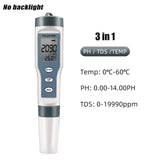 PH Meter With ATC 3/4 in 1 PH/TDS/Temp Tester High Accuracy Digital Water Quality Tester For Pools, Drinking Water, Aquariums