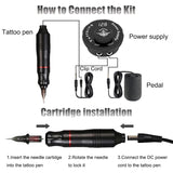 Complete Tattoo Machine Set Tattoo Rotary Machine Pen Style Set Permanent Makeup Machine With Cartridge Needles Tattoo Body Art