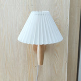 Xianfan 2021 Japanese Vintage soiled wood wall lamp with pleat cloth lampshade for kitchen living room retro bedside lighting