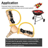 1/4Inch RV Propane Quick Connect Y Splitter Adapter With Shutoff Valve For RV Trailer,Camping Grill 2 Way LP Gas Adapter