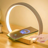 Modern LED Desk Lamp Bluetooth Speaker Table Light Wireless Charging Contact Bedside Night Lights for Kids Bedroom Decor