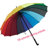 2020 Fashionable 24K Rainbow Big Umbrella Windproof Men's Leather Long Samurai Umbrella Women's Umbrella
