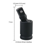 360 Degree Swivel Knuckle Joint Air Impact Wobble Socket Adapter Hand Tool 1/2inch 3/8inch 1/4inch Hand Tool Accessory