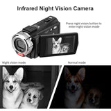 Ordro V12 Video Camera Digital Camcorder 1080p Full HD, Infrared Night Vision, YouTube Vlog Cameras with IR Light, for Blogger