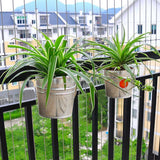 8pcs Silver Multipurpose Fence Balcony Indoor Outdoor Hanging Flower Pot Rustproof Home Decor Iron Bucket Planter With Hook