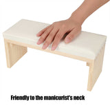 Nail Art Hand Rests Pillow Mat Soft PU Leather Wooden Stand Arm Rest Cushion for Nail Salon Manicure