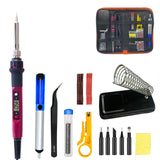 80W Digital Soldering iron set kit adjustable temperature LCD welding tools Ceramic heater soldering tip Desoldering Pump