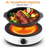 Split Electric Hot Pot, Non-Stick Electric Skillet,4L Large Capacity Cooking Pot,with Stepless Knob for Temperature Control