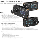 1.3 Inch OLED Display Touching Button 250kHz Sampling Rate Simple Oscilloscope Metal Knob Adjustment Single-channel Oscilloscope