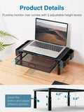 Monitor Stand Riser 3 Height Adjustable Monitor Stand with Phone Holder and Pen Holder, Laptop Stand Riser with Organizer Drawer