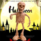 Halloween Electric Dancing Skeleton Haunted House Scene Decoration Props Party Singing Skull Skeleton Frame Halloweenkid Gift