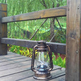 1pcs Retro  Iron Kerosene Lamp Portable Hanging Lantern Outdoor Camping Light Retro Oil Lamp (Bronze)