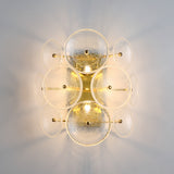 JMZM Modern Wall Lamp Round Bubble Glass Light Luxury Wall Lamp Villa Study Living Room Background Aisle Bedroom Bedside Sconces