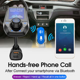 1.8 Inch LCD Screen QC3.0 Dual USB Bluetooth Car Charger Quick Handsfree Kit MP3 Music Player FM Transmitter with AUX Out TF