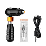Professional Silent L-shaped Tattoo Gun Adjustable Rotary Pen Motor Hybrid Tattoo Machine Makeup Supplies with Cord Black