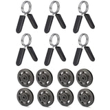 8Pcs 95Mm Black Bearing Pulley Wheel Cable &amp; 6 Pack 1 Inch (25 Mm) Barbell Clip Clamps-Dumbbell Spring Collars