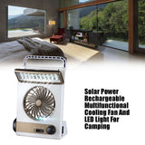 Multi-function Outdoor Solar Light With Fan Flashlight Portable 30 LEDs Table Lamp Rechargable Solar Power Fan