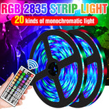 RGB 2835 LED Light Strip 12V Ribbon LED Lamp Tape RGB Flexible Lamps 5M 10M 15M 20M TV BackLight For bedroom Wall Decor Lighting