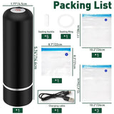 Portable Vacuum Sealer, Handheld Automatic Vacuum Food Sealer Wireless Mini Food Vacuum Sealer for Preservation Black