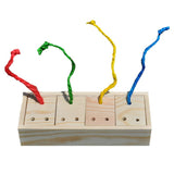 Bird Intelligence Toy Wooden Box Food Foraging Feeder Cage Feeding Toys Parrot Treat Training for Bird Parakeet