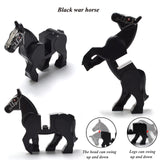 Children's Weapon Building Blocks Black War Horse Bricks Middle Age Action Figures Land Force Blocks Knight Armor Toys Gifts