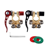 Car Battery Terminal Block Quick Release Disconnect Tool 2Pcs 4 Way Battery Clamp Terminals Pratical Tool with Cleaning Brush